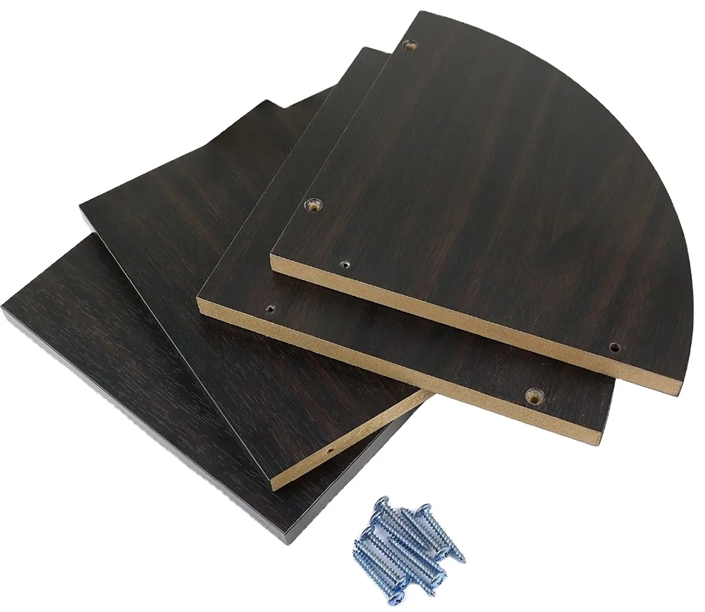 Germany market E1 MDF wooden wall corner display triangle shelf