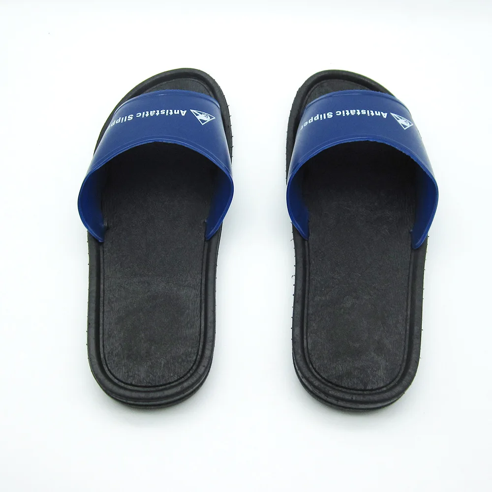 Anti-static slippers Blue PVC Sole Work Antistatic Shoes for Food Manufacturing Unsix Cleanroom