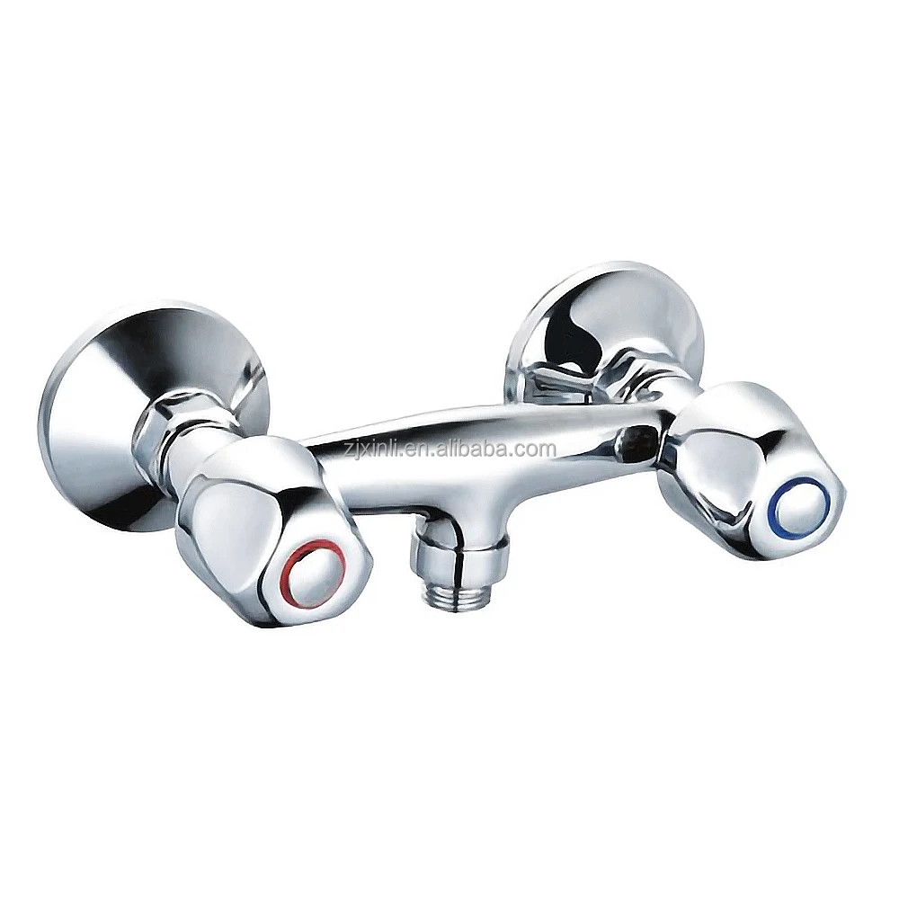 X9915S Zinc Material Chrome Finish Wall Mounted Double Lever Shower Mixer