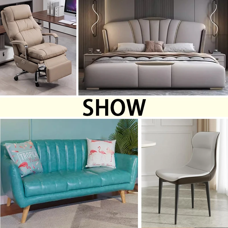 Low MOQ Free Sample: Synthetic PU/PVC Microfiber Glitter Faux Leather Roll - Full Grain Bonded Print for Furniture & Bags