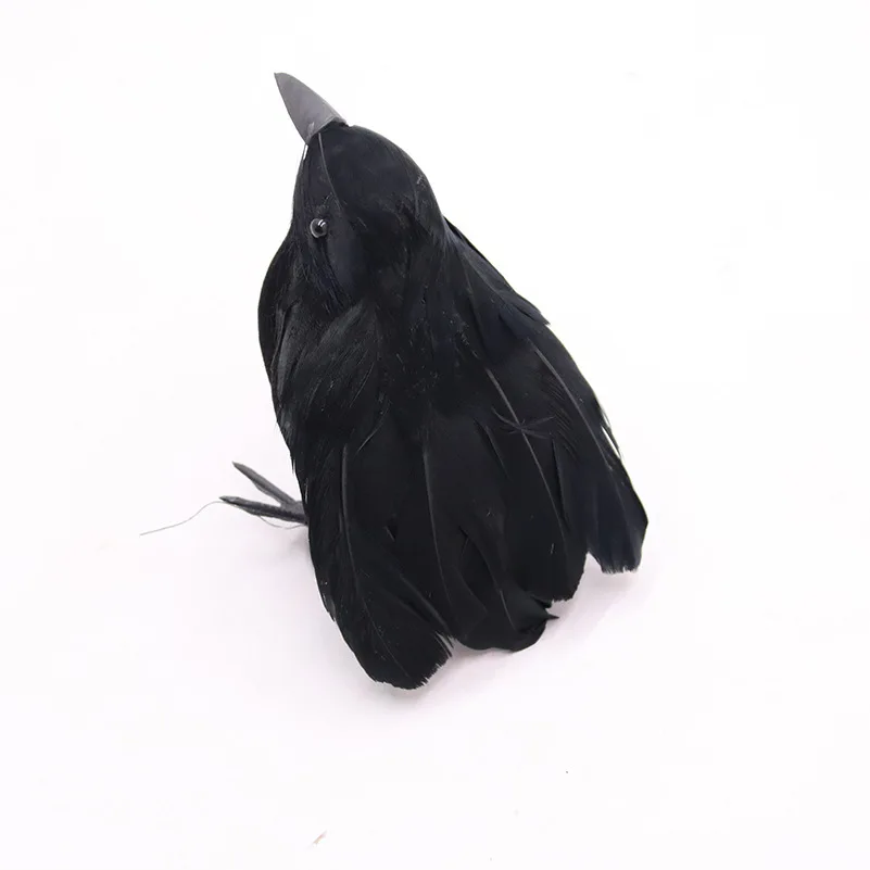 Simulation Black Crow Animal Model Artificial Crow Black Bird Raven Prop Scary Decoration for Party