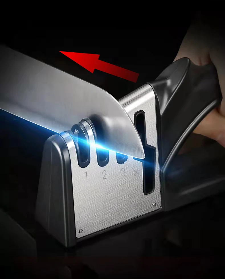 Amazon Hot Sale Kitchen Accessories Knife Scissors Sharpening Tools Multi-functional 4 Stages Knife Sharpener