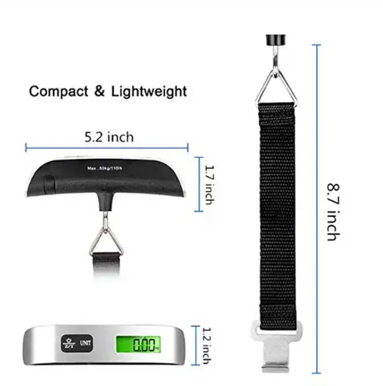 50kg/10g light exquisite silver popular factory directly selling trip use luggage scale digital