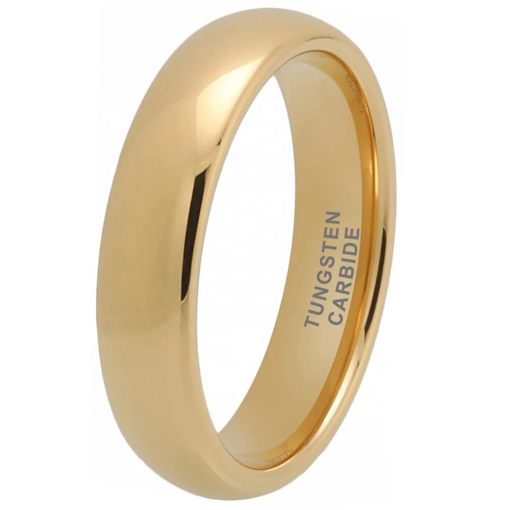 Coolstyle Jewelry Wholesale Dropshipping 5mm Gold Plated Fashion Engagement Wedding Band Tungsten Carbide Ring for Women Men
