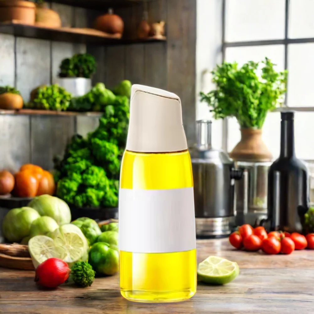Hot Selling 450ml Auto Flip Oil Bottle Essential Olive Cooking Oil Storage Jar With Lid for Kitchen