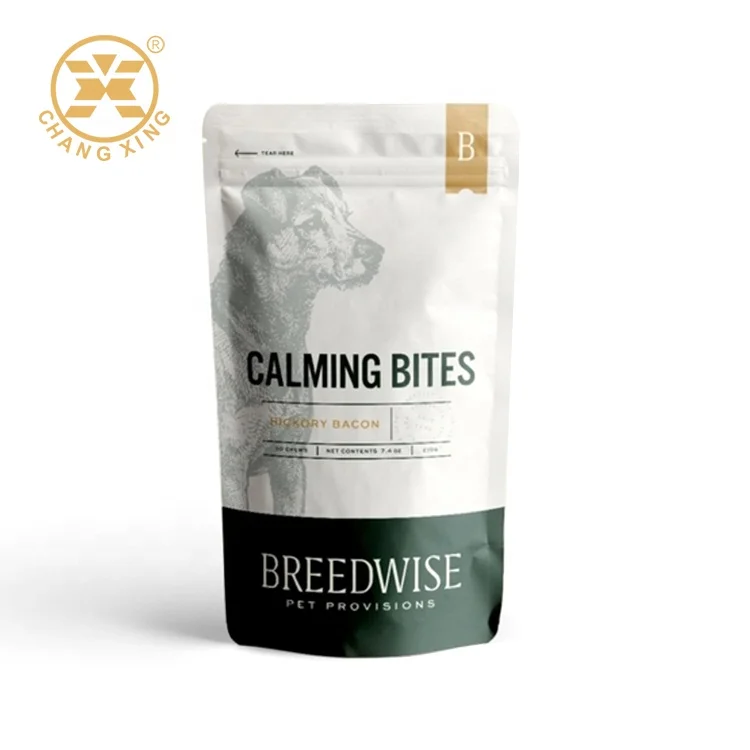 Custom Design Plastic Packaging Zipper Pouch Pet Snack Dog Treat Bag Pet Food Bag