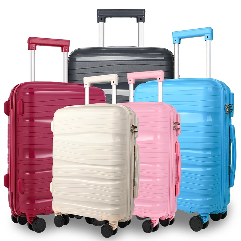 wholesale travel polypropylene trolley luggage set PP riding luggage cabin suitcase Koffer Hard Shell suitcase