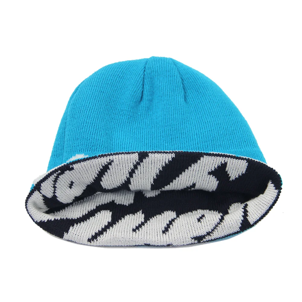 Jacquard Custom Knitted Beanie Embroidery Logo Acrylic Knitted Winter Beanie Hat Fitted Knitting Letters Beanies