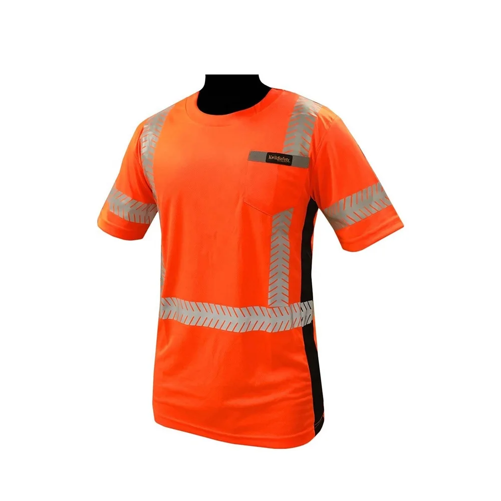 Ansi Hi Vis светоотражающие безопасности футболка для мужчины/женщины аэропорт дорожного движения безопасность рубашки с короткими рукавами защитная Рабочая