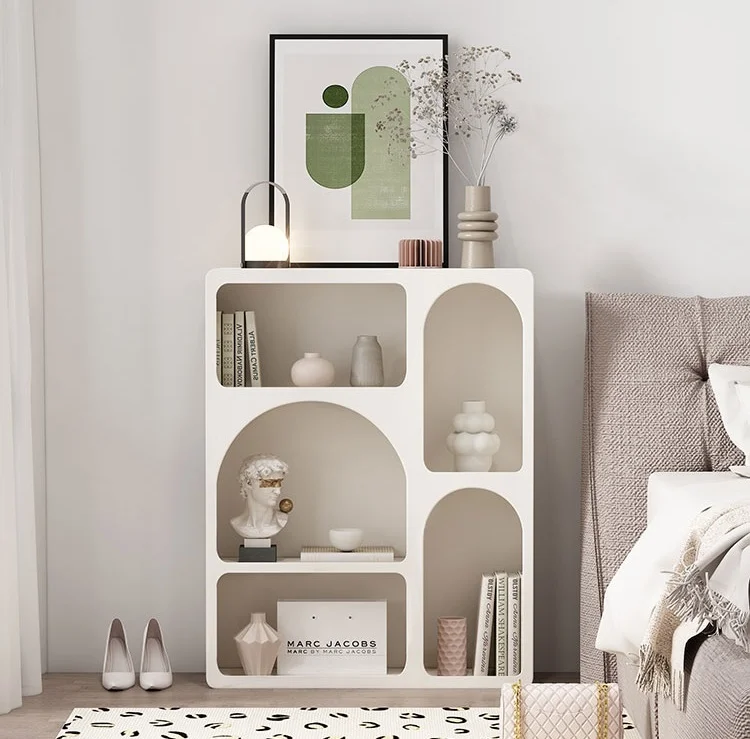 Northern Europe entrance cabinet storage living room simple modern display decorative cabinet white floor cabinet