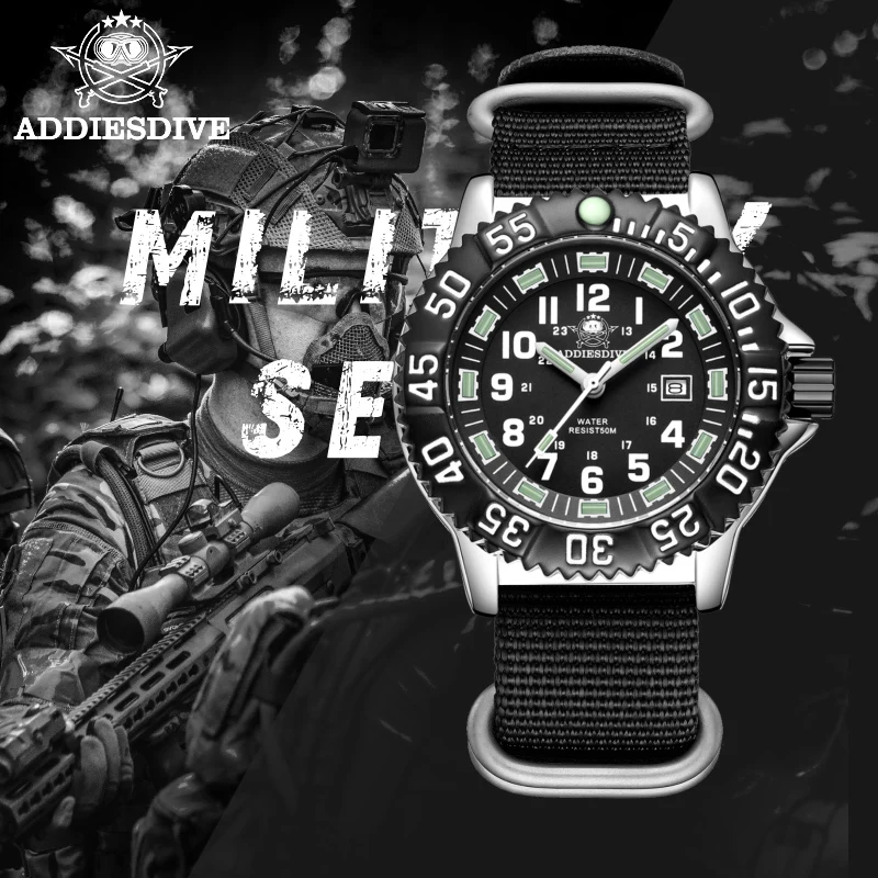 Addies горячая Распродажа MY-050S мужские военные часы роскошные из нержавеющей стали со стальным ремешком кварцевые Поддержка изготовленным на заказ логосом