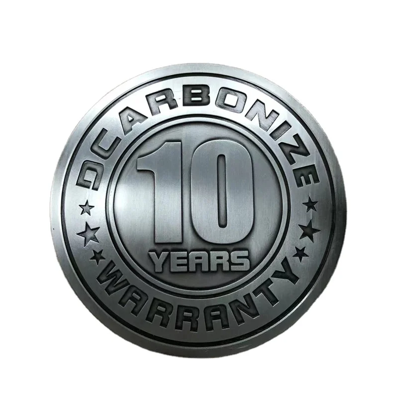 Custom Antique Silver Tag Zinc Alloy Metal Electroplated Number Logo Round Metallic Label