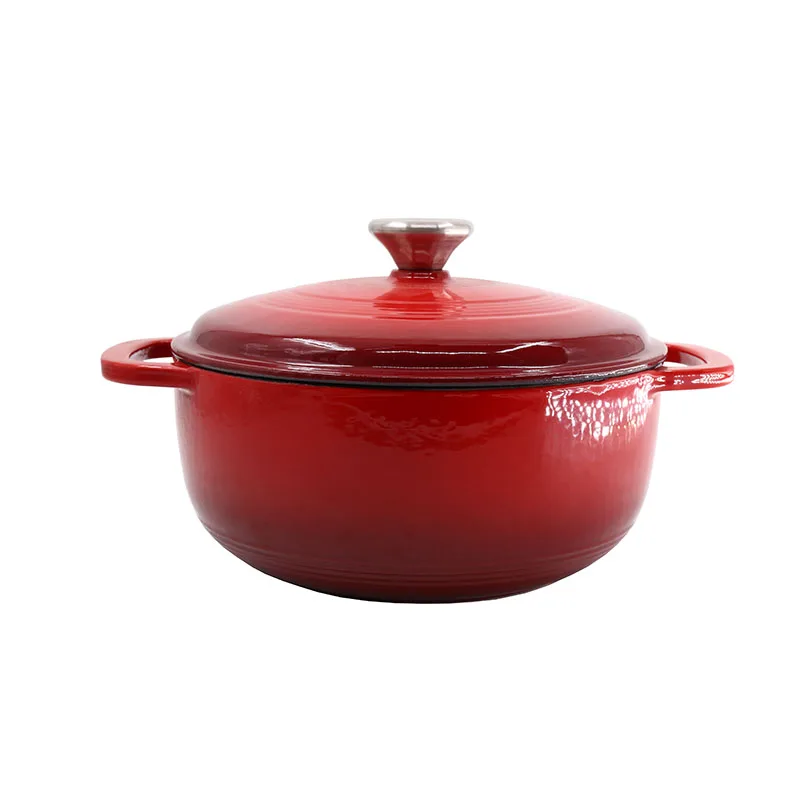 Enameled Cast Iron Dutch Oven Pot with Lid Round Nonstick Enamel Cookware Crock Pot with Dual Handle and Cover