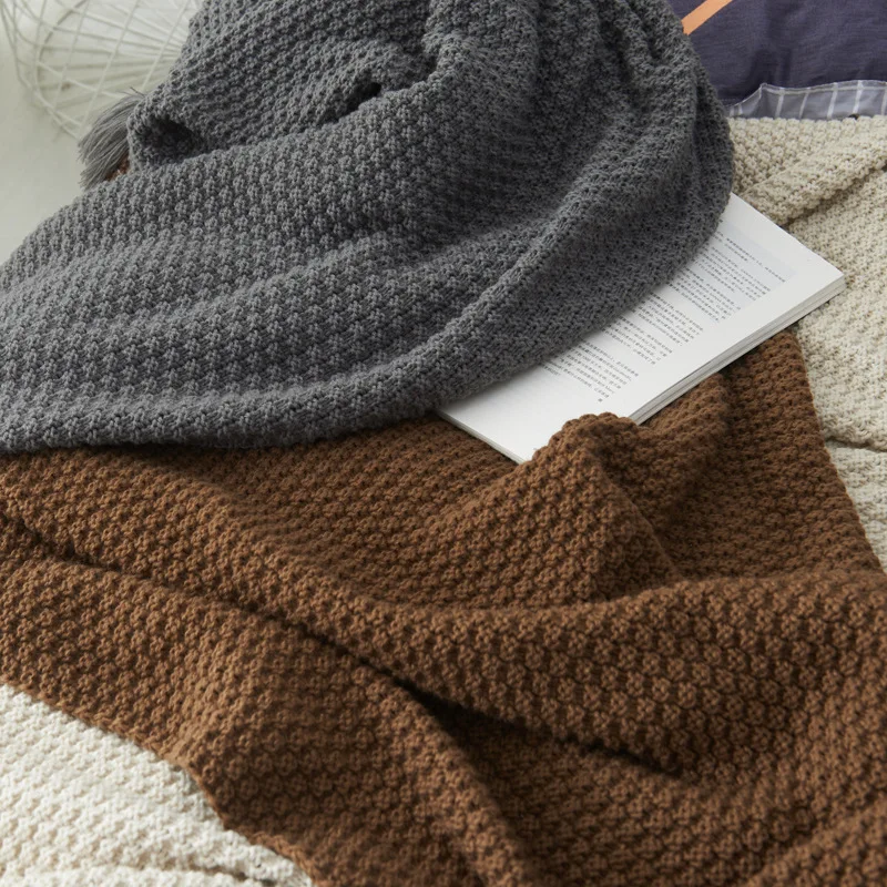  Nordic tassel knitted ball wool blanket office air conditioning lunch break shawl sofa