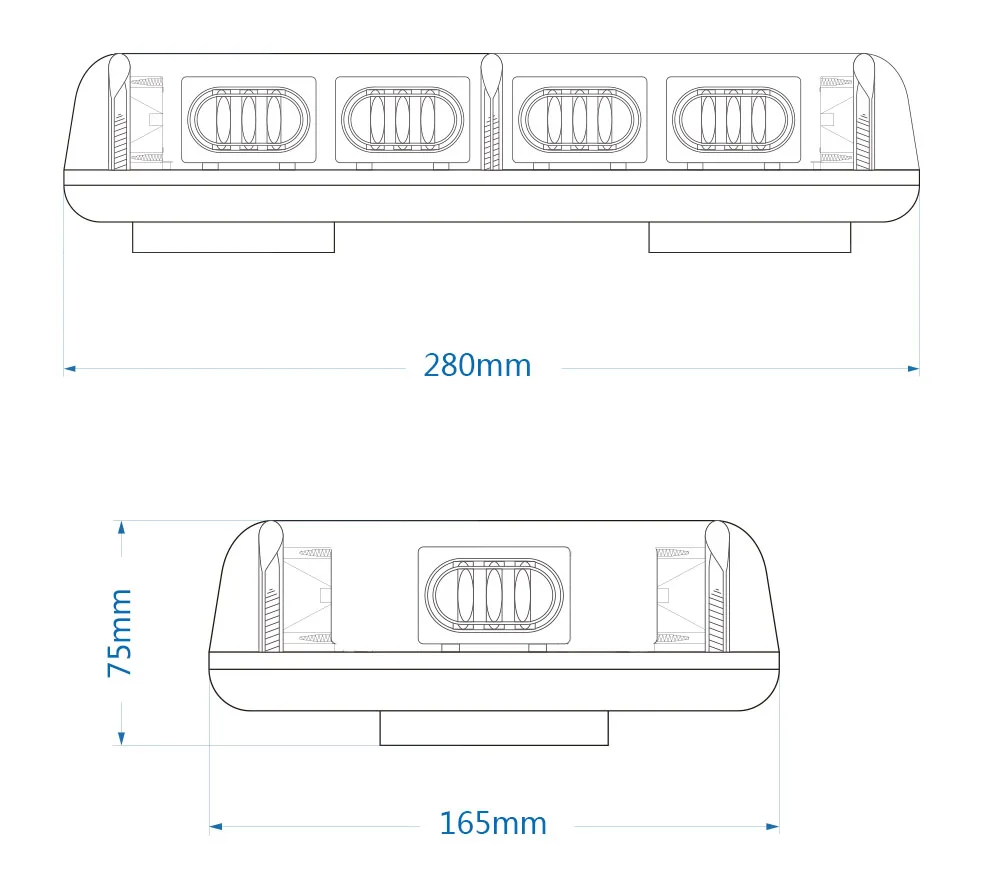 GDWLLIGHTING ECE R10 WL52010 36 LED 24V 12V Car Roof Flashing Warning light bar with strong magnetic