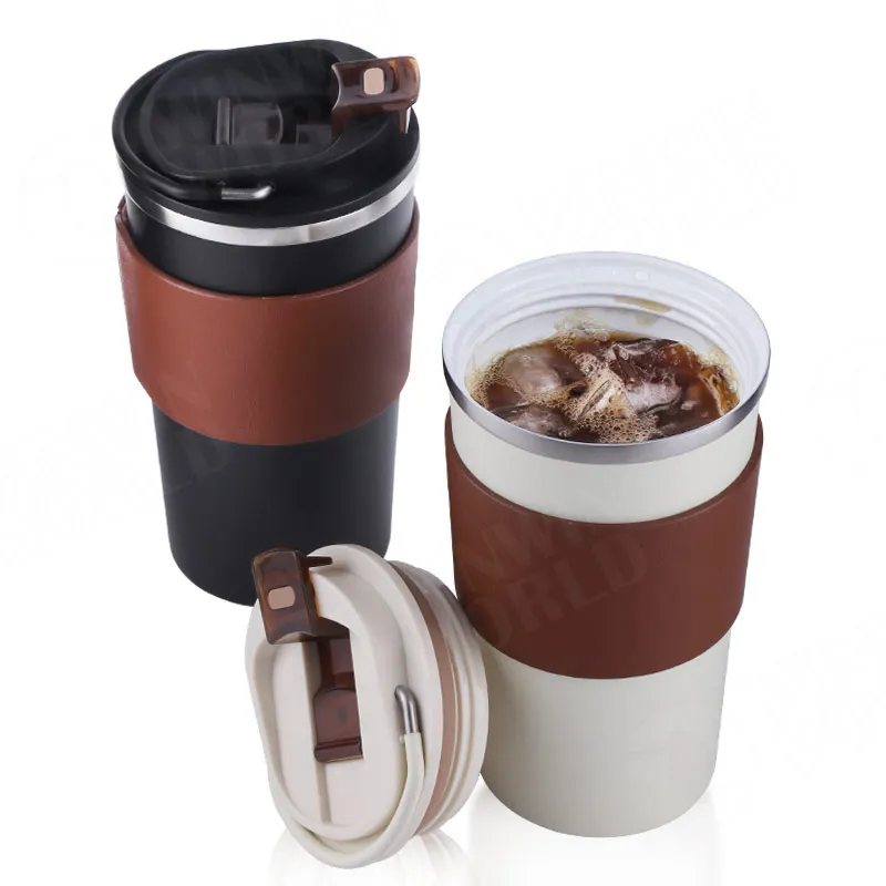 12oz Insulated Stainless Steel Travel Coffee Mugs Portable Double Wall Ceramic Thermo Coffee To Go Cup Tumbler Gift in Bulk