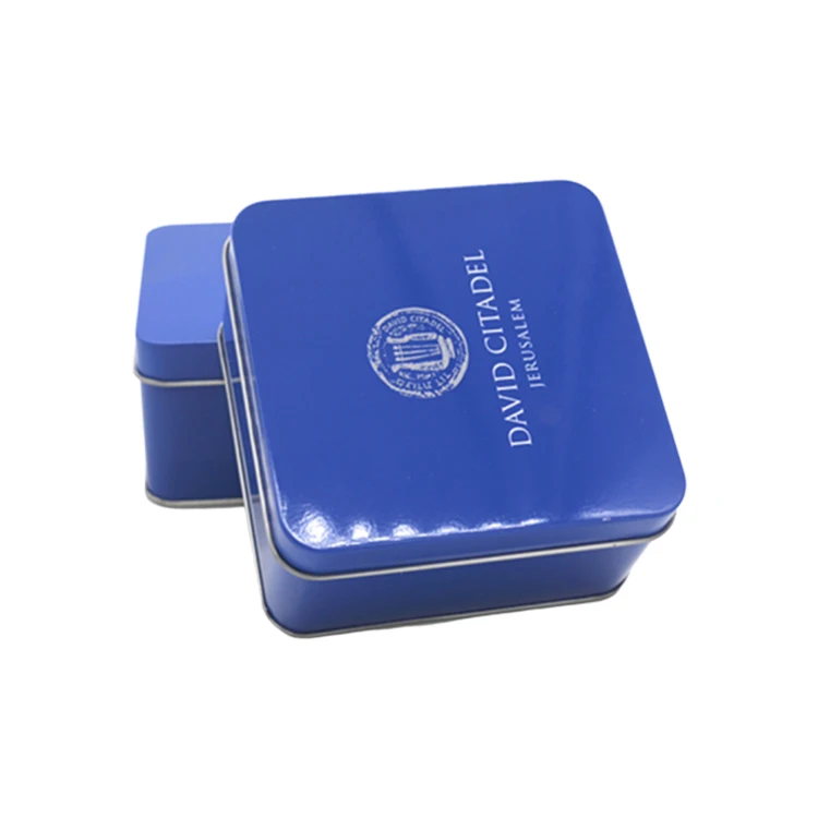 Factory supply custom general gift jewelry box square metal packaging box tin tea