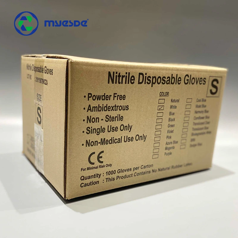 Customized Latex-Free Powder-Free Non-Sterile Food Safe Cleaning Nitrile Disposable Glove 2.8g 100 Pcs/Box