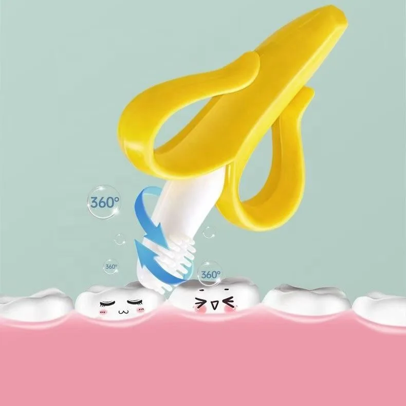 New Design Banana Shaped Silicone Baby Teeth Chew Toy Soothing Teeth During Teething Period Baby Teether