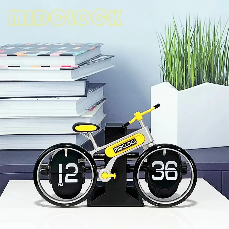 Creative Bicycle Flip Clock Home Desktop Personalized Bicycle Styling Flip Clock Fashion Decoration Gift Seat Clock