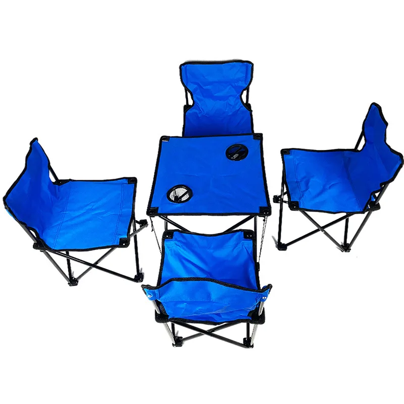 Hot sale Picnic Barbecue Outdoor Camping Nylon Portable Folding Table and Chairs Set Camping Kit