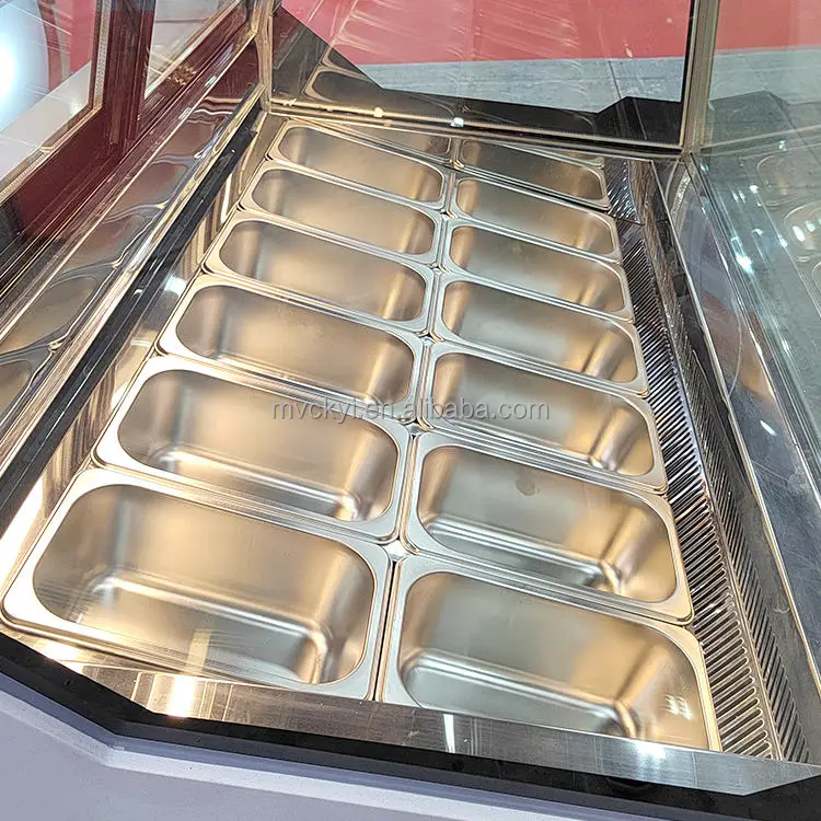 Mvckyi Ice Cream Display Freezer Gelato Display Gelato Showcase Air cooling Gelato hard ice cream showcase display