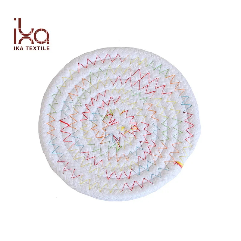Kitchen Pot Holders Dinner Cotton Thread Weave Round Tables Mats Dining