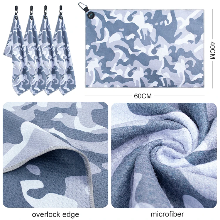 Manufacturers supply custom pattern printing microfiber rpet waffle towel with magnet