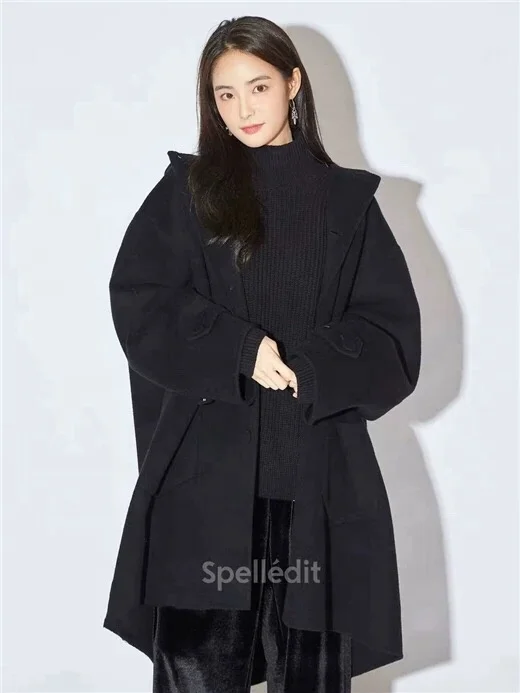 Зимняя длинная Новейшая модная женская двухсторонняя кашемировое пальто