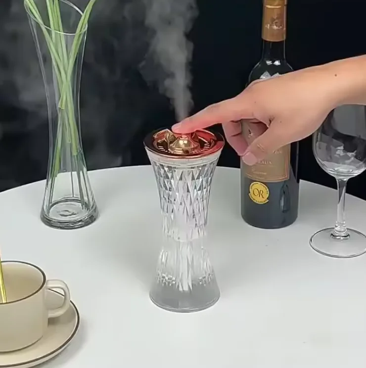 Portable 270ml Mini Crystal Led Desktop Diffusers Colorful Night Light Cool Mist Usb Small Waist Ari Humidifier