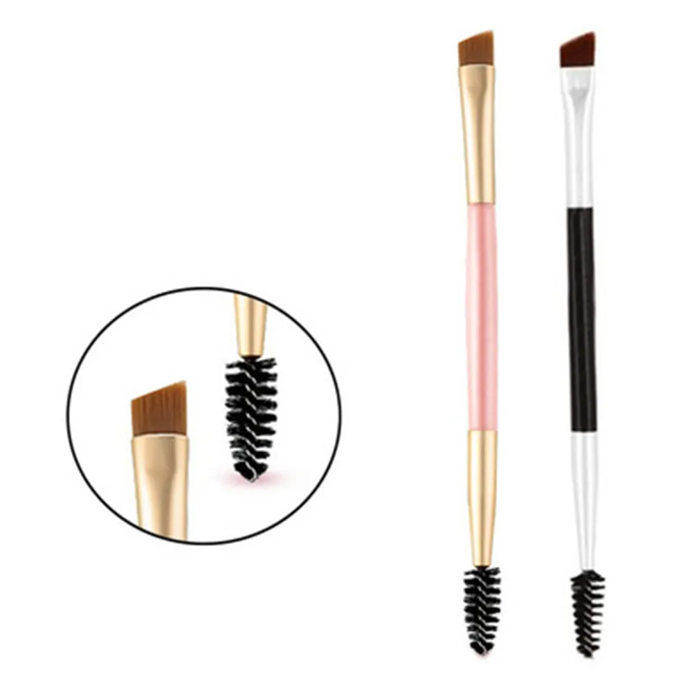 NA014 Bamboo Brushes Double Head Handle Pro Eyelash Eyebrow Brush Makeup Cosmetic Beauty Tool