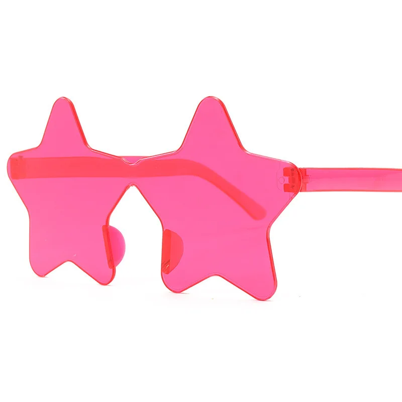 Love Jelly Candy Color One Millennium Instagram Spicy Girl Five Point Star Sunglasses for Women Frameless Sunglasses for Men and