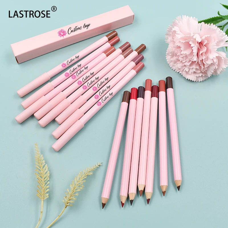 Luxury 24 colors lip liner private label vegan pink waterproof lip liner pencil  Lip Liner With Sharpener
