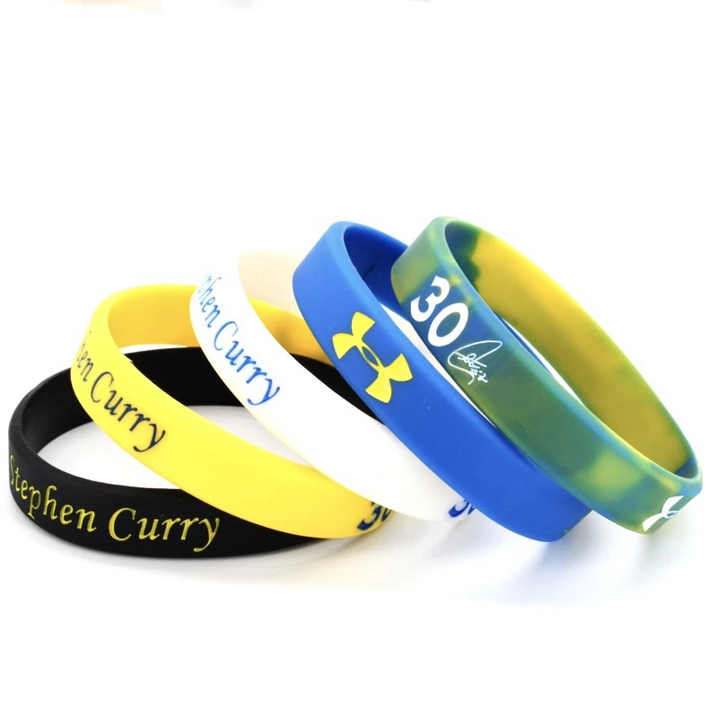 Custom print logo fashion sports running plastic pvc rubber silicone wristband bangle bracelet