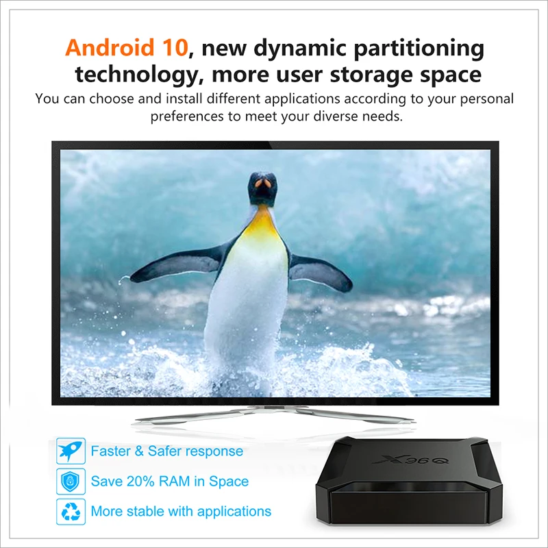 TOP-rated H313 2GB 16GB Smart TV box Android 10.0 set-top Box X96Q
