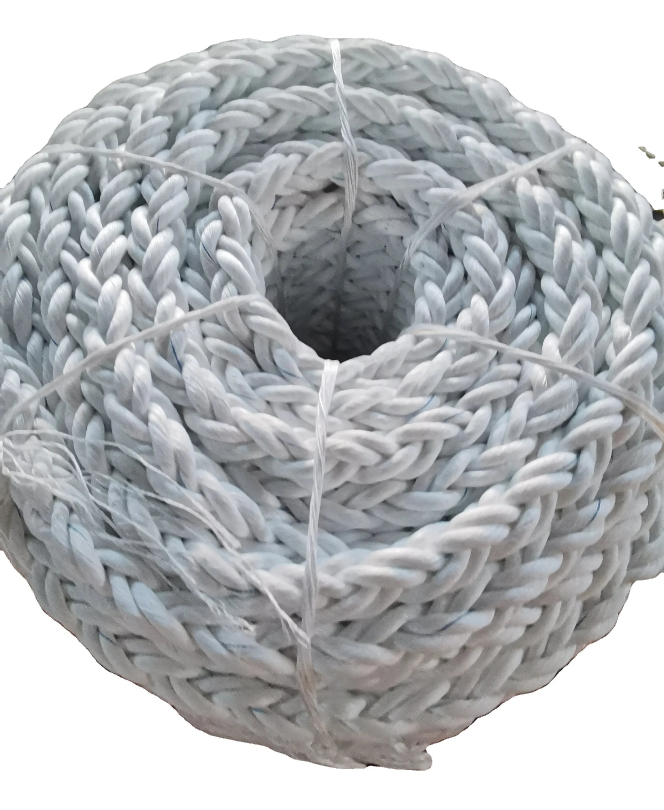 High strength 96mm 8 strand polypropylene Dan line mooring rope with eyes for sale