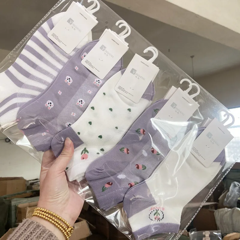 Lovely Style Cotton Ankle Socks Summer Breathable Thin Cute Pattern Women Socks For Girls Wholesale