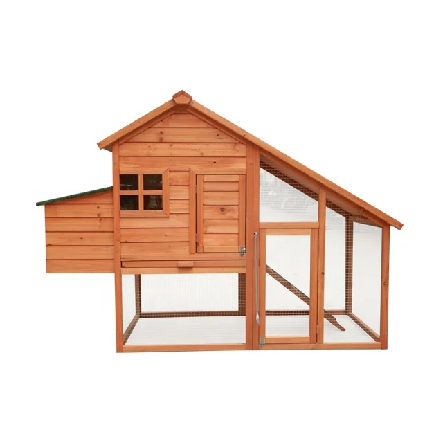 Outdoor Garden Backyard wooden Chicken Coop House Pet Rabbits Hutch Wooden with Running cage and egg box
