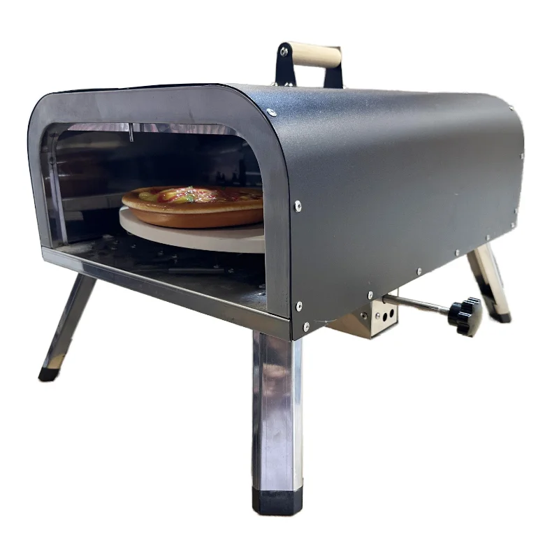 Commercial Steel and Metal Wood Pellet Pizza Oven With Gas Burner Smokeless and Folding Features for Home Kitchens and Parties