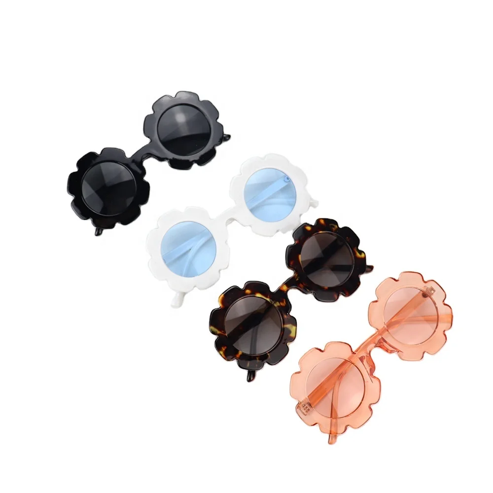 
Fashion Party Vintage Designer Round Flower Kids Baby Safety Sunglasses Toddler Girl Sun Glasses Newest 2021 