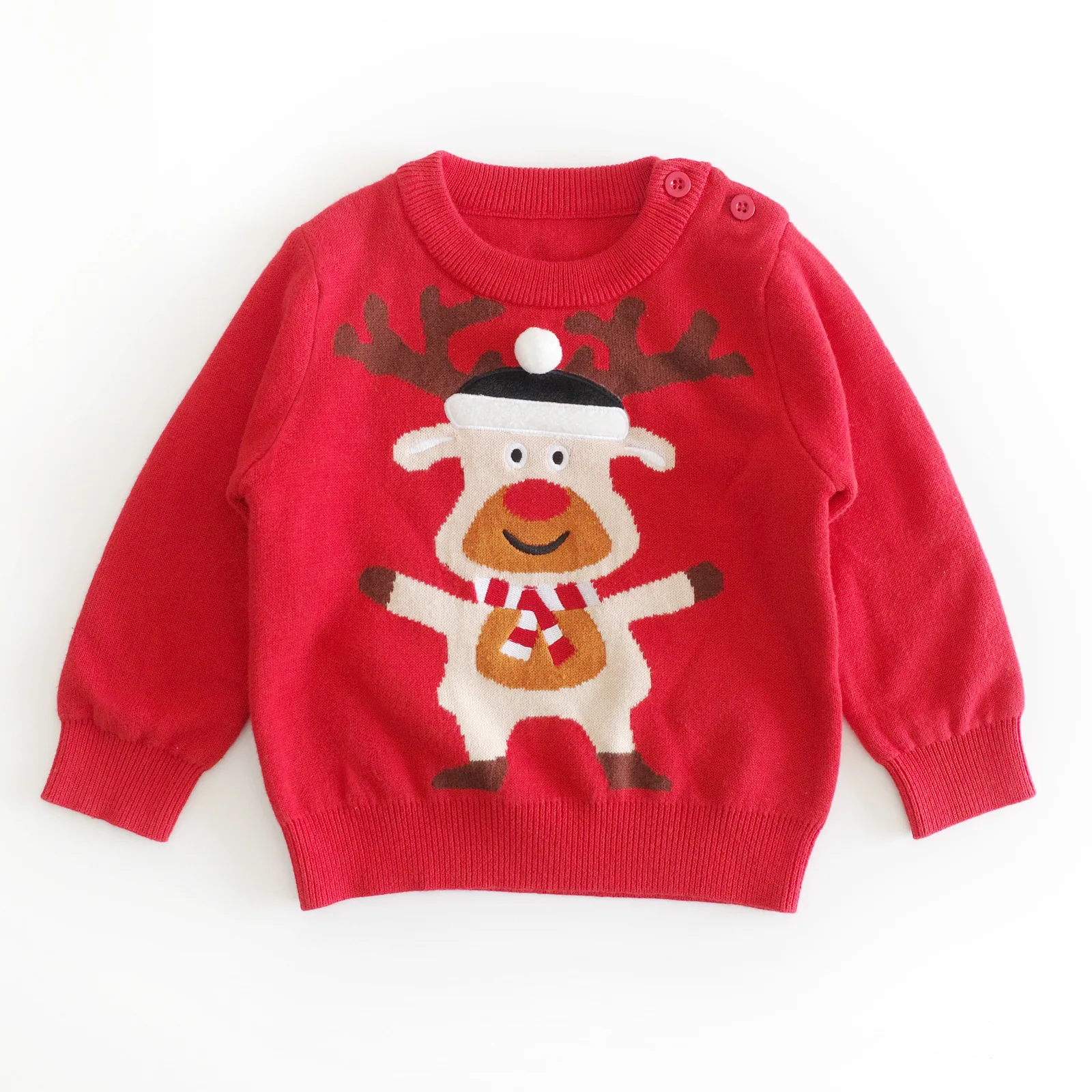 Autumn Winter Children Clothing Cotton Long Sleeve Sweater Round Neck Kids Clothes Knit Christmas Sweater For Little Girls