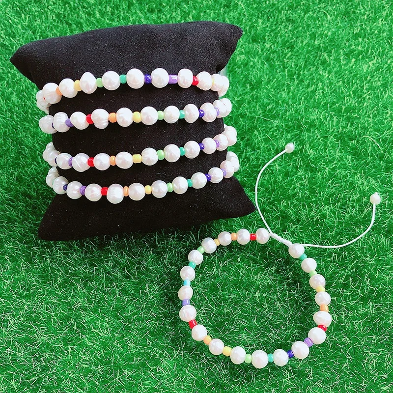 Wholesales Beads Freshwater Pearl Yin Yang And Happy Face Soft Pottery Handmade Jewelry Beads Pearl Friendship Bracelet