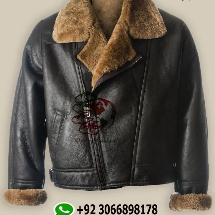 Mens Fur Coat B3 Sheepskin Outwear Mens Shearling Coat Men Aviator Jacket Pilot Jacket