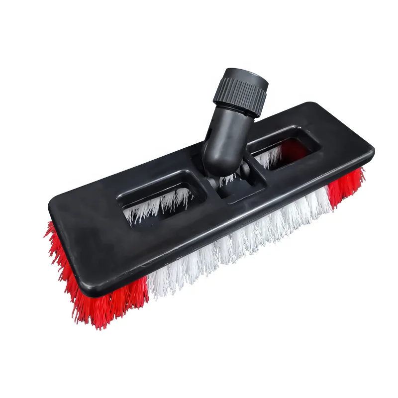 Floor Scrubbing Brush with Long Handle Stiff Bristle Adjustable Angle No Blind Spots Cleaning Floor Tile Bathroom Scrubber