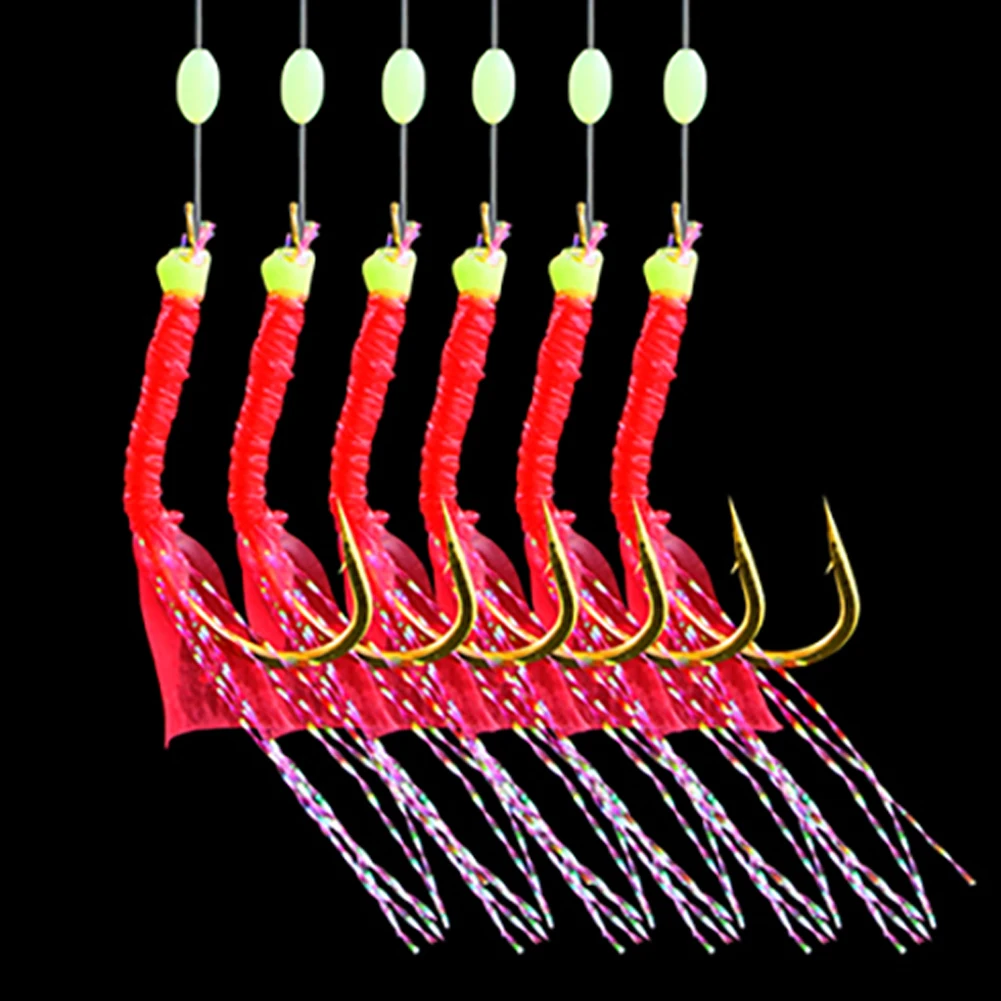 Sabiki rigs hooks pesca fishing bait , Fishing String Hook During Dark Night Fishing Tackles 6 Hooks/bag
