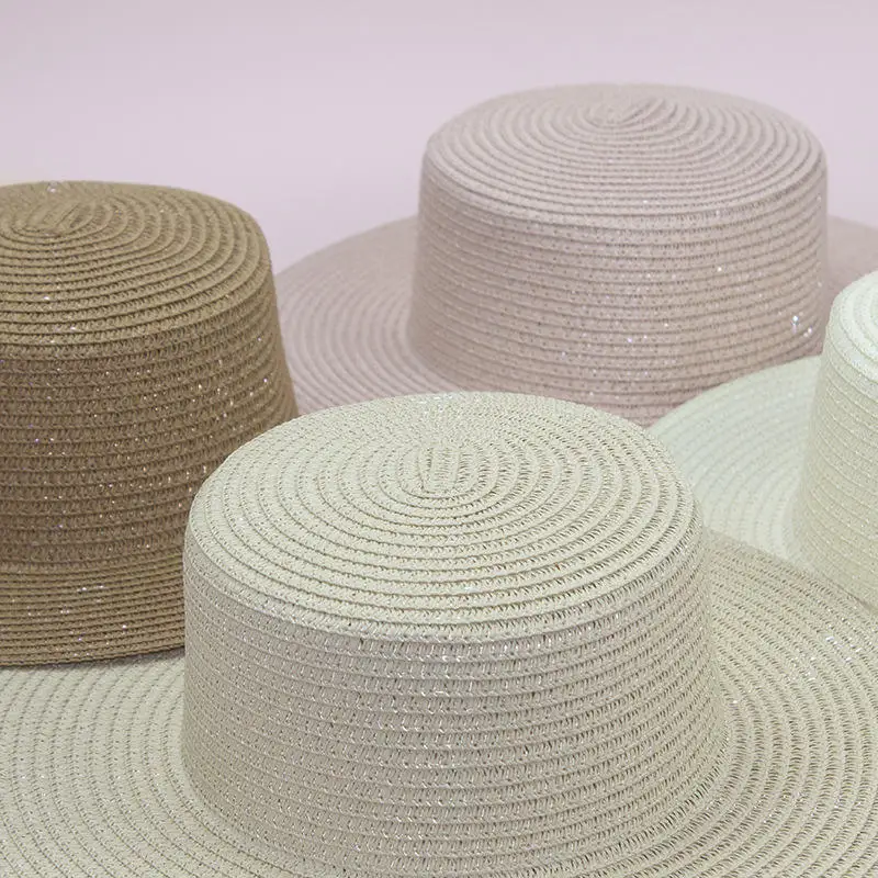 Factory Direct Sale Solid Color Straw Hats Customized Blank High Quality Straw Beach Hat Spring Summer Straw Hats For Outdoor