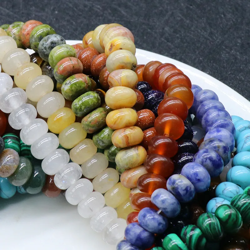 Wholesale 5*8mm  Natural Crystal Tiger eye Abacus Beads Flat Round Healing Gemstone Beads for Bracelet Necklace Jewelry Making