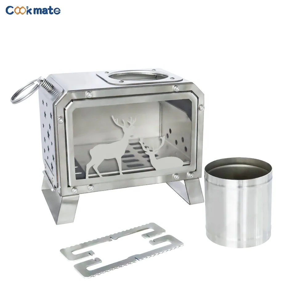Portable Stainless Steel Wood Burning and Low Smoke Camping Stove