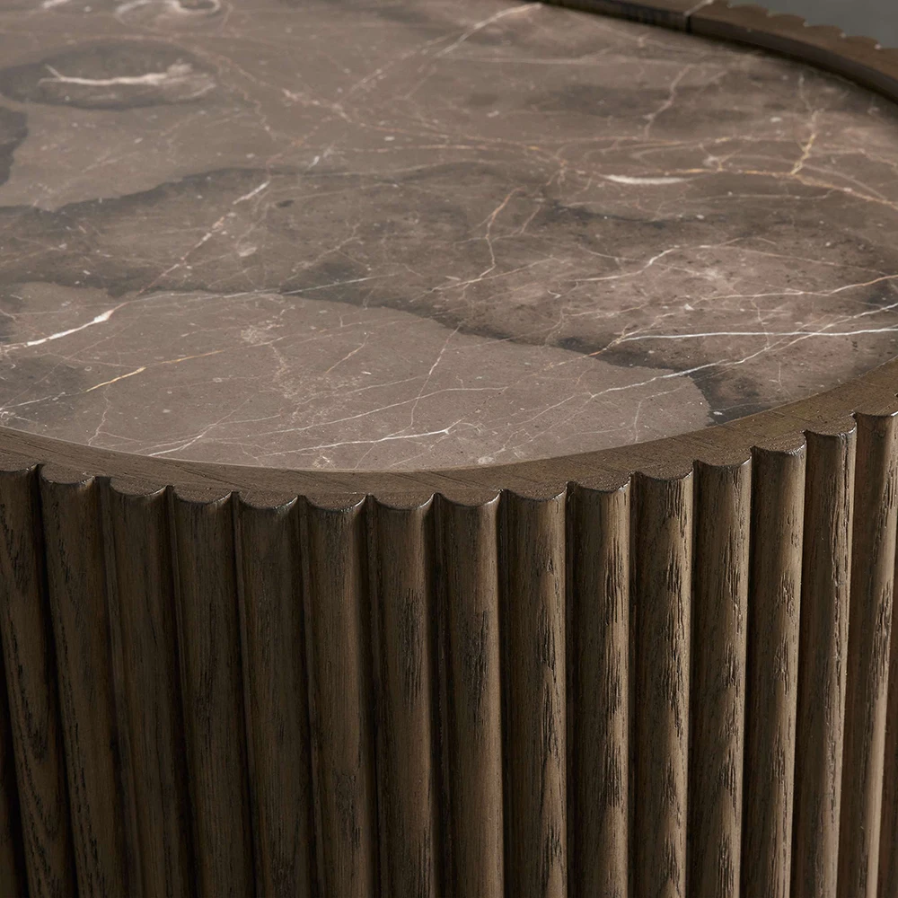 2024 New Design Oak Wood Sideboard Cabinet 4-Door Sideboard Hutch for Dining Room