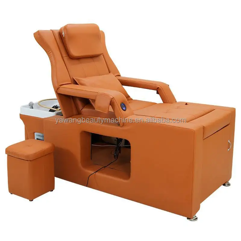 Massage Spa Shampoo Bed Water Storage Type Hair Salon Head Basin Chair With Water Circulation and Tank